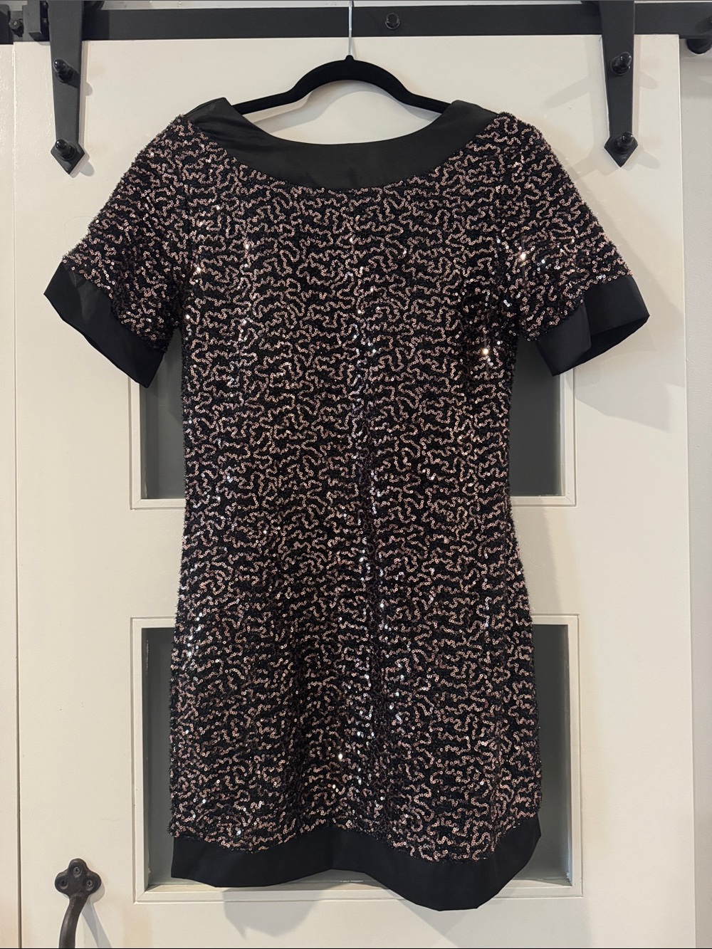 Women’s Black and Rose Gold Sequin Party Dress